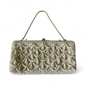 Vintage Iridescent Bridal 1960's Beaded Handbag